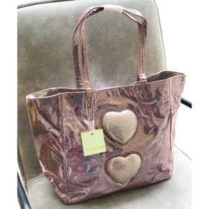 Light Pink Glitter Puff Heart Tote